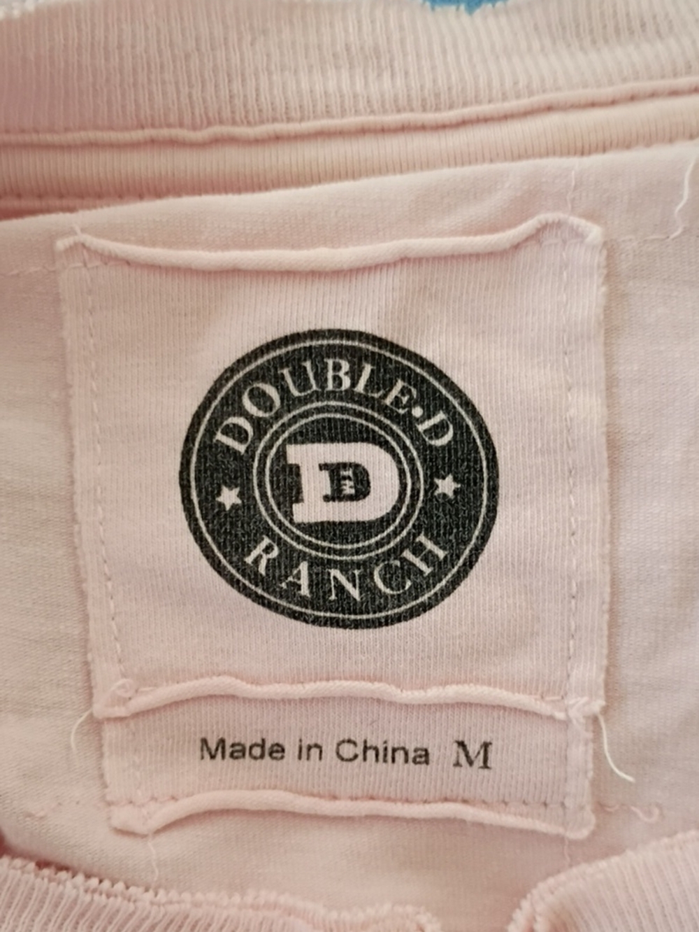 Double D Ranch Pink Long Sleeve T-shirt With Country Western Star Patches Size M - Picture 8 of 9
